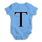 Alphabet Monogram Letter T Baby Grow Bodysuit