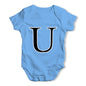 Alphabet Monogram Letter U Baby Grow Bodysuit