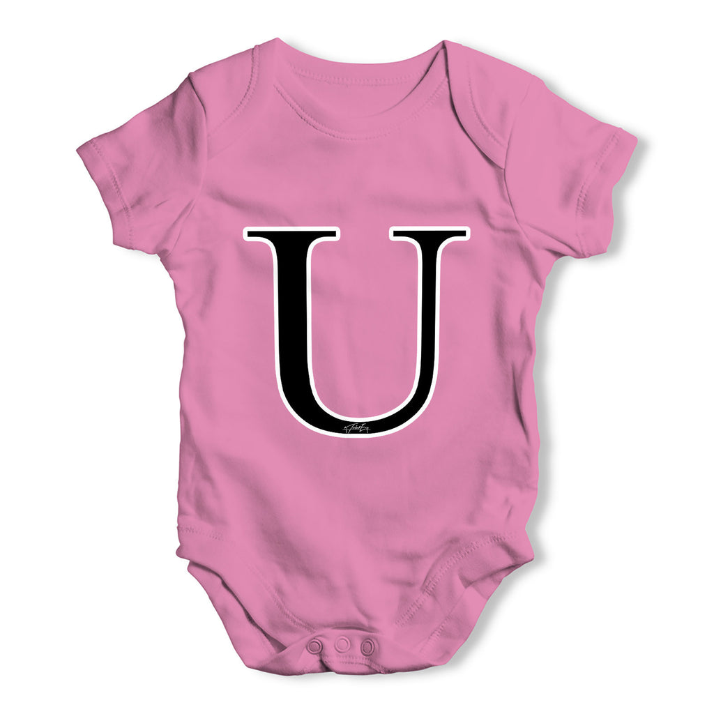 Alphabet Monogram Letter U Baby Grow Bodysuit