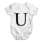 Alphabet Monogram Letter U Baby Grow Bodysuit