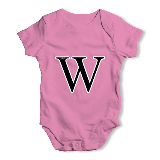 Alphabet Monogram Letter W Baby Grow Bodysuit