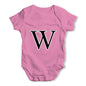 Alphabet Monogram Letter W Baby Grow Bodysuit