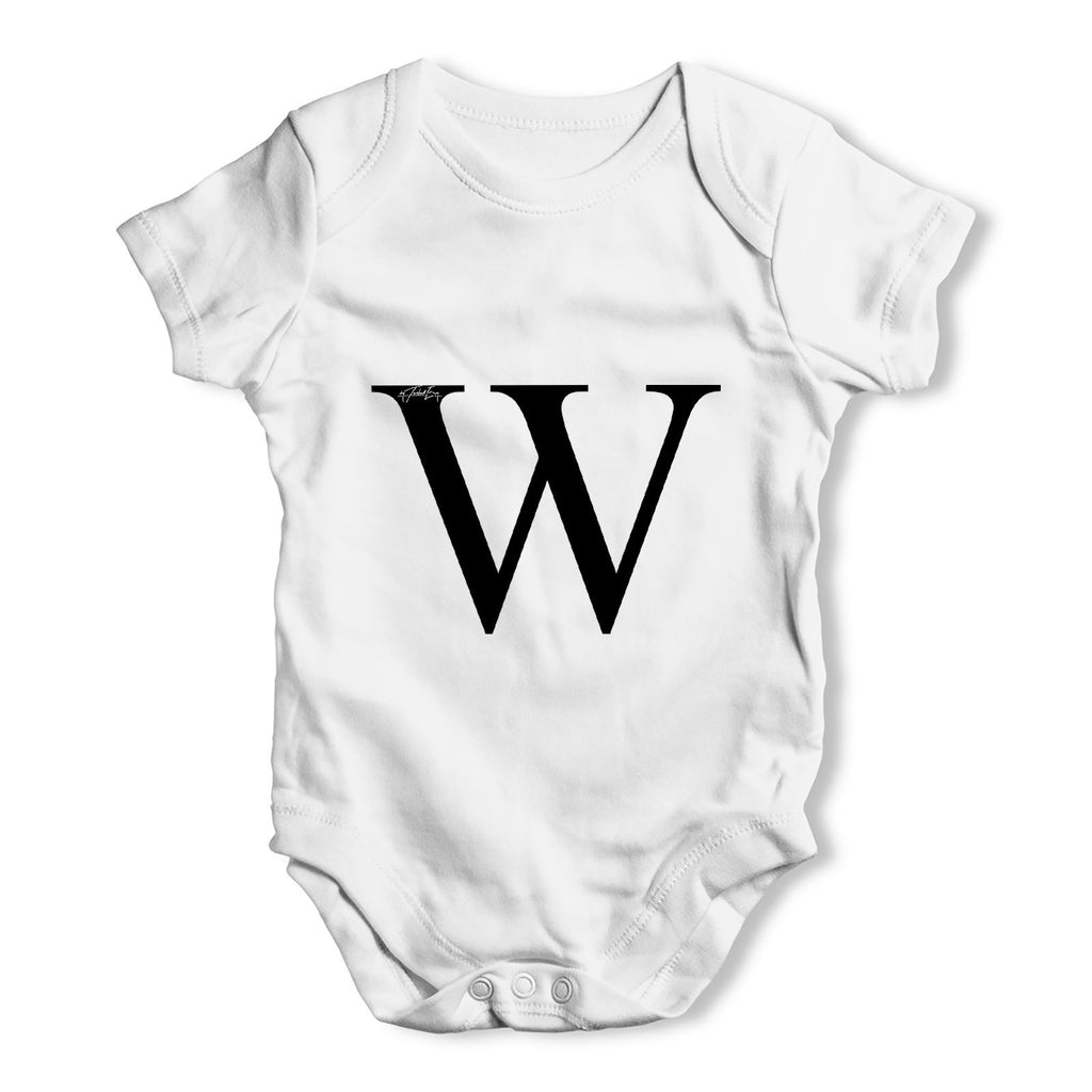 Alphabet Monogram Letter W Baby Grow Bodysuit
