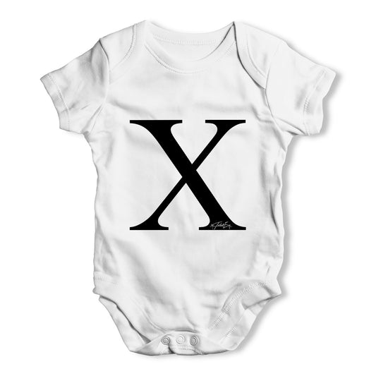 Alphabet Monogram Letter X Baby Grow Bodysuit