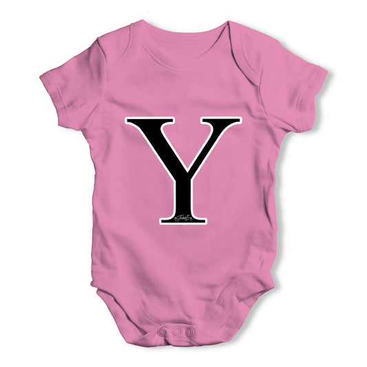 Alphabet Monogram Letter Y Baby Grow Bodysuit