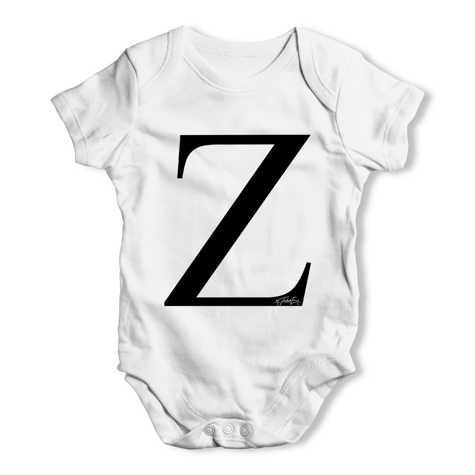 Alphabet Monogram Letter Z Baby Grow Bodysuit