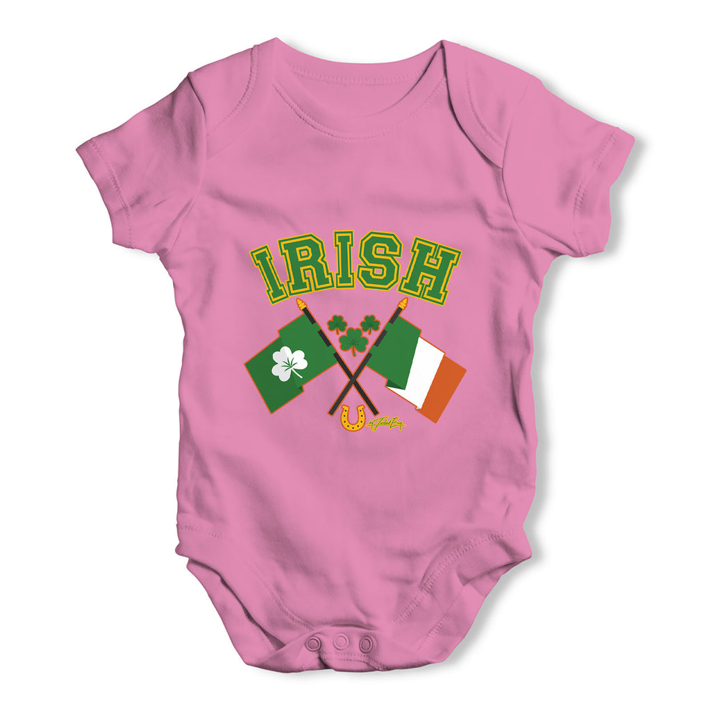Irish Flag St Patricks Day Baby Grow Bodysuit