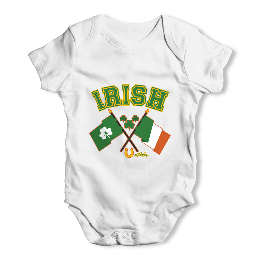 Irish Flag St Patricks Day Baby Grow Bodysuit
