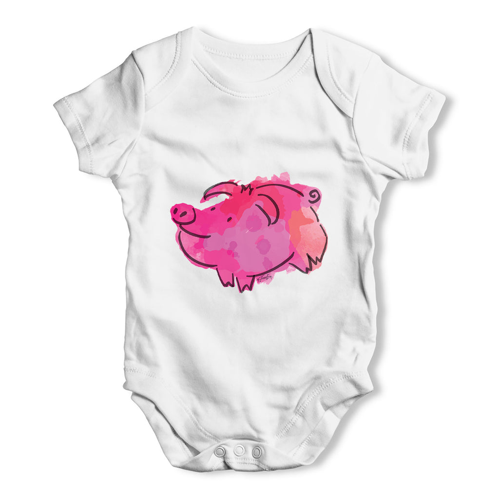 Ink Splat Pig Baby Grow Bodysuit