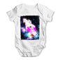 Cat Riding Unicorn In Space Baby Grow Bodysuit