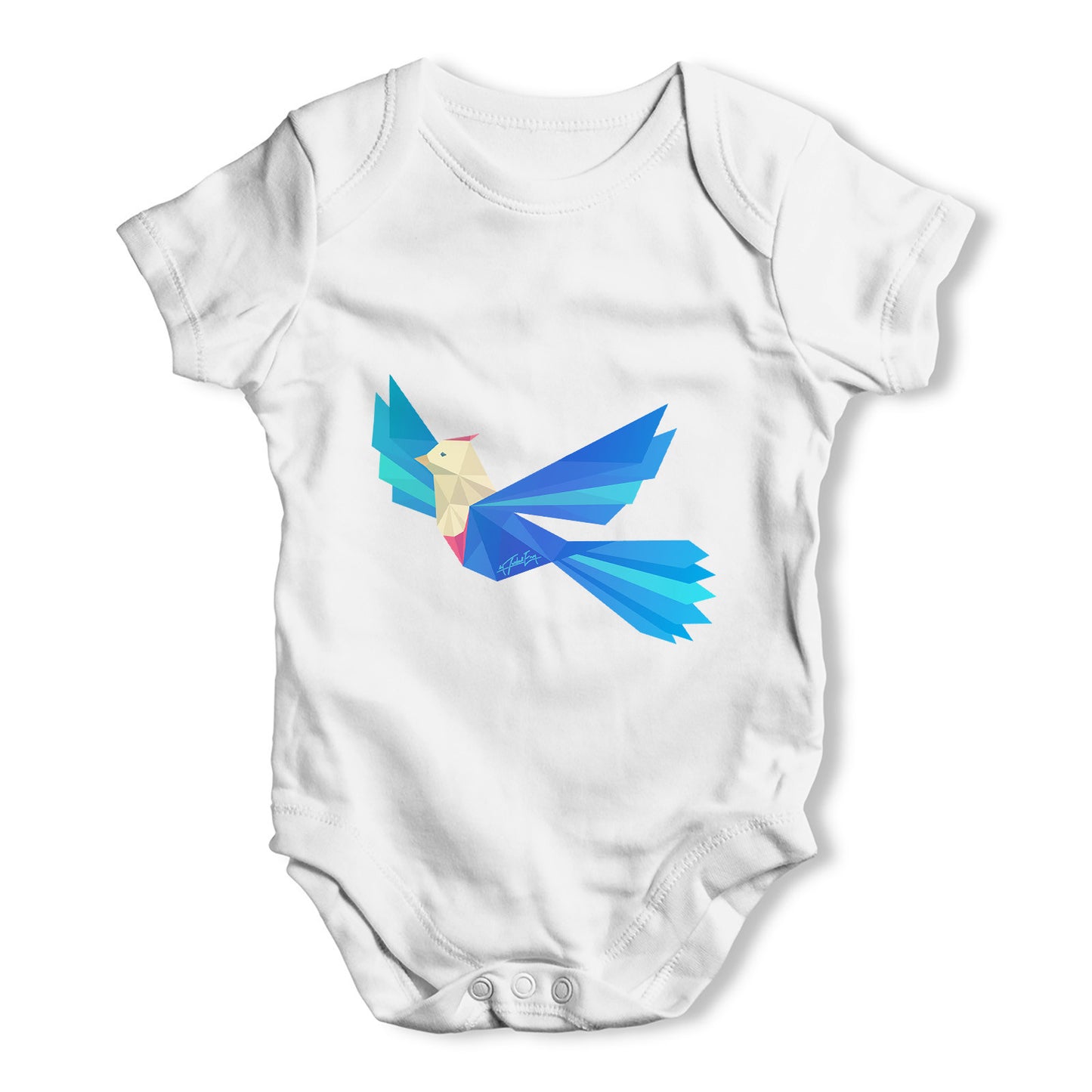 Colourful Origami Bird Baby Grow Bodysuit