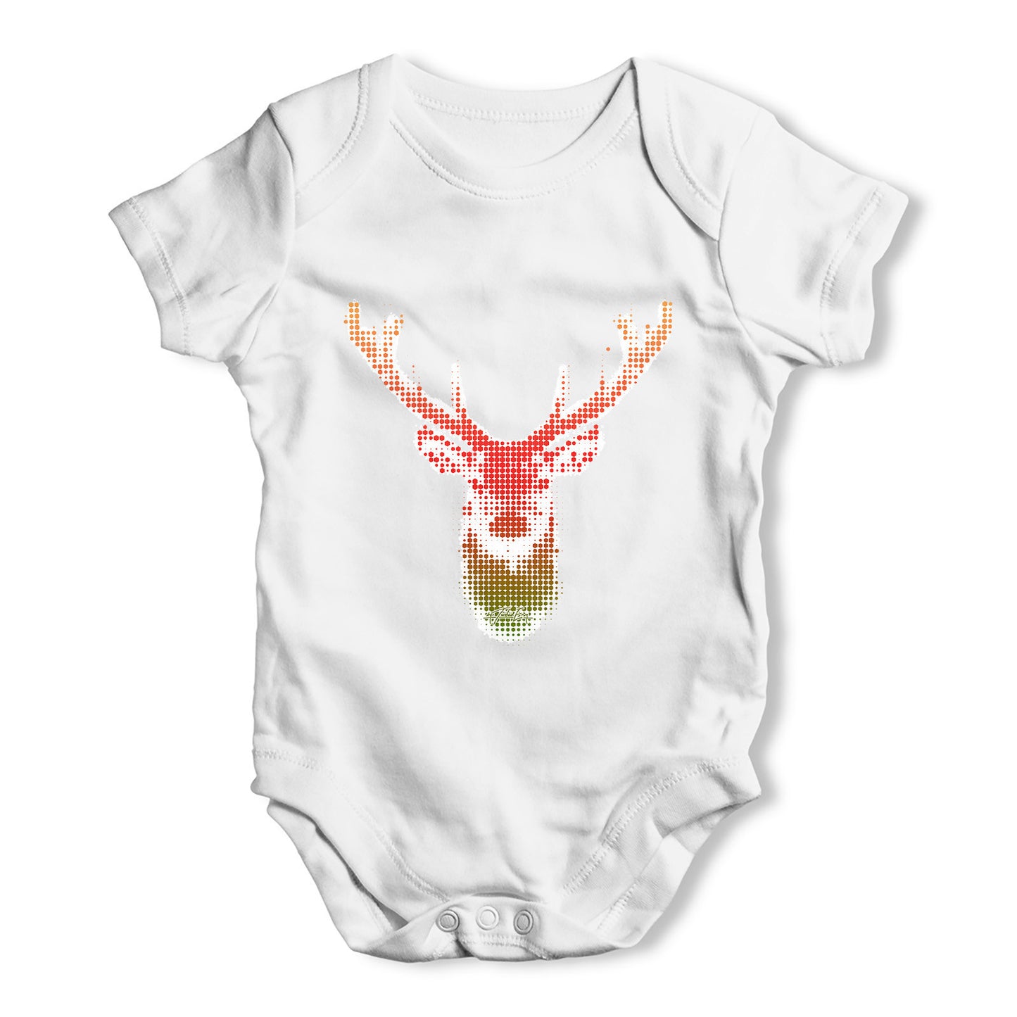 Halftone Stag Baby Grow Bodysuit