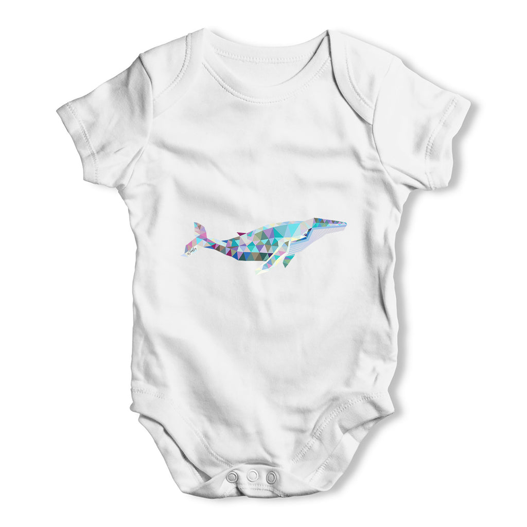 Geometric Whale Baby Grow Bodysuit