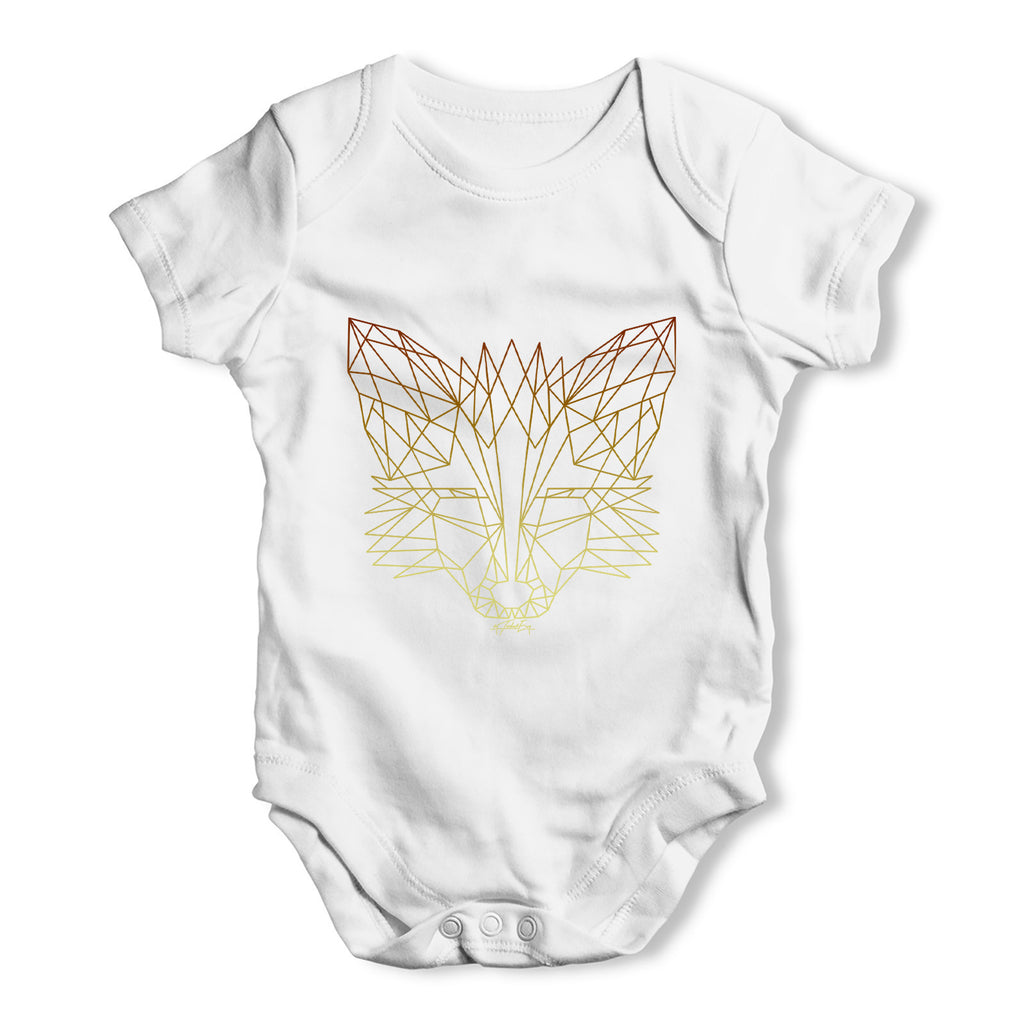 Geometric Fox Head Baby Grow Bodysuit
