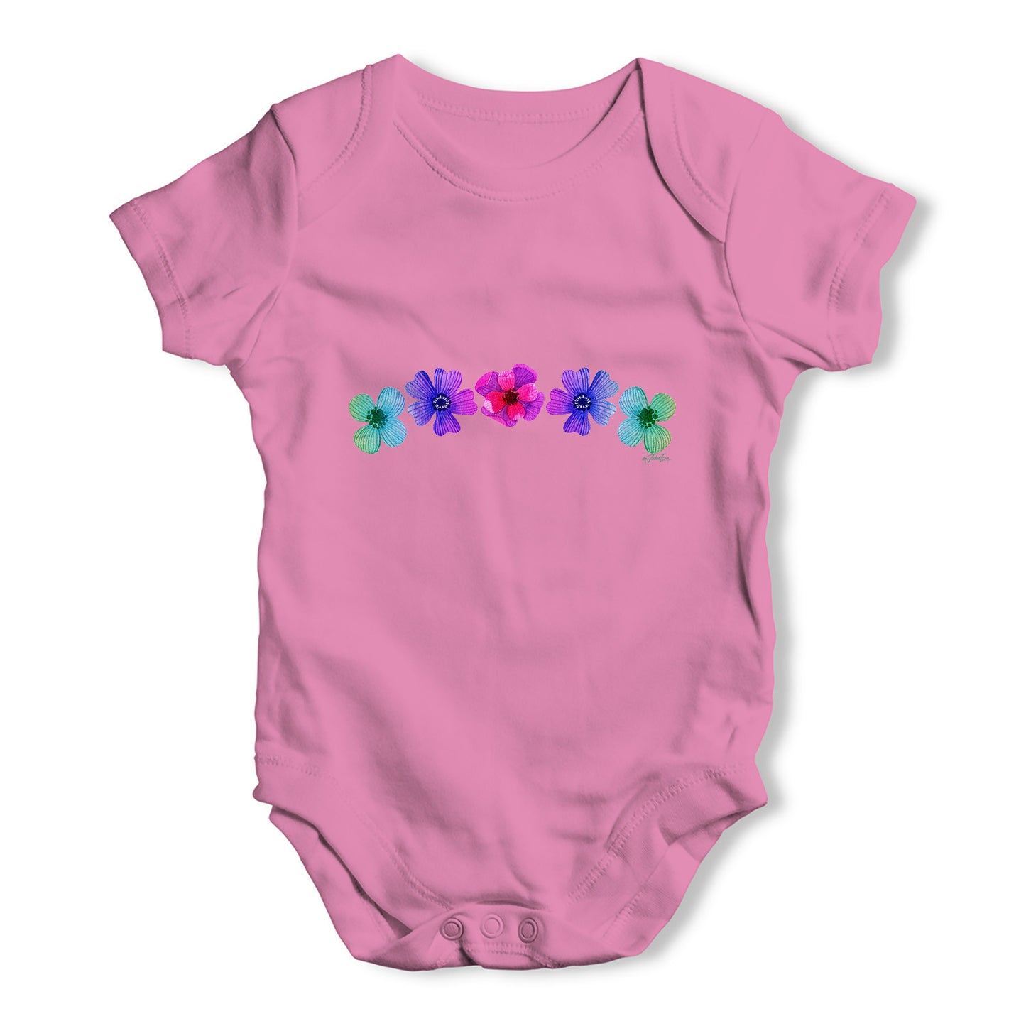 Hawaiian Flowers Baby Grow Bodysuit