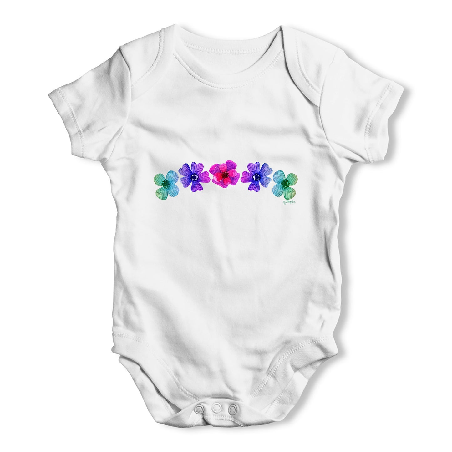 Hawaiian Flowers Baby Grow Bodysuit