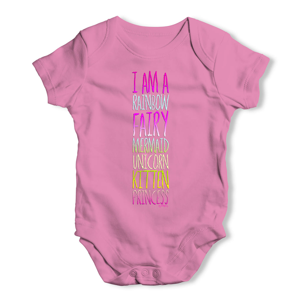 Am A Rainbow Fairy Kitten Princess Baby Grow Bodysuit