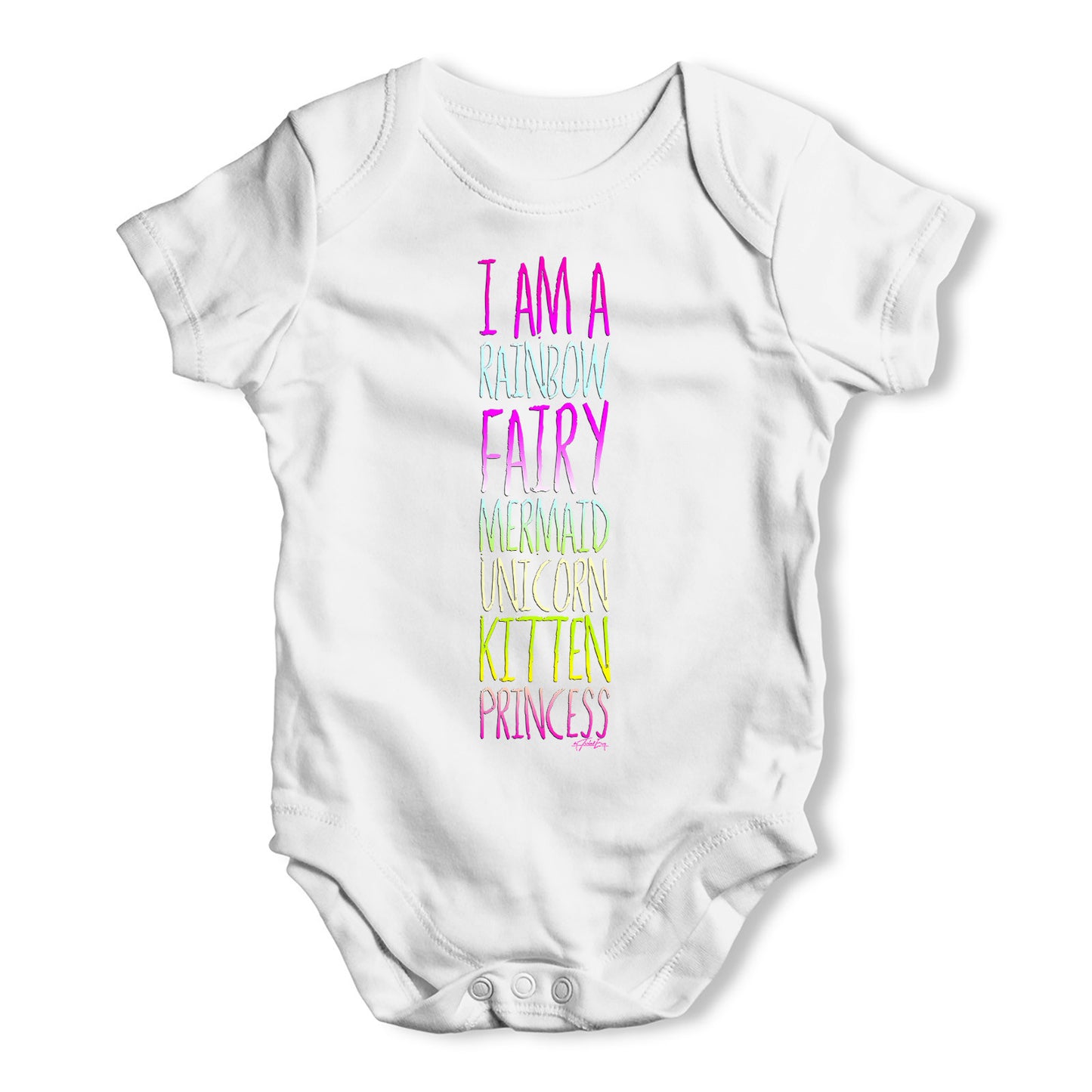 Am A Rainbow Fairy Kitten Princess Baby Grow Bodysuit