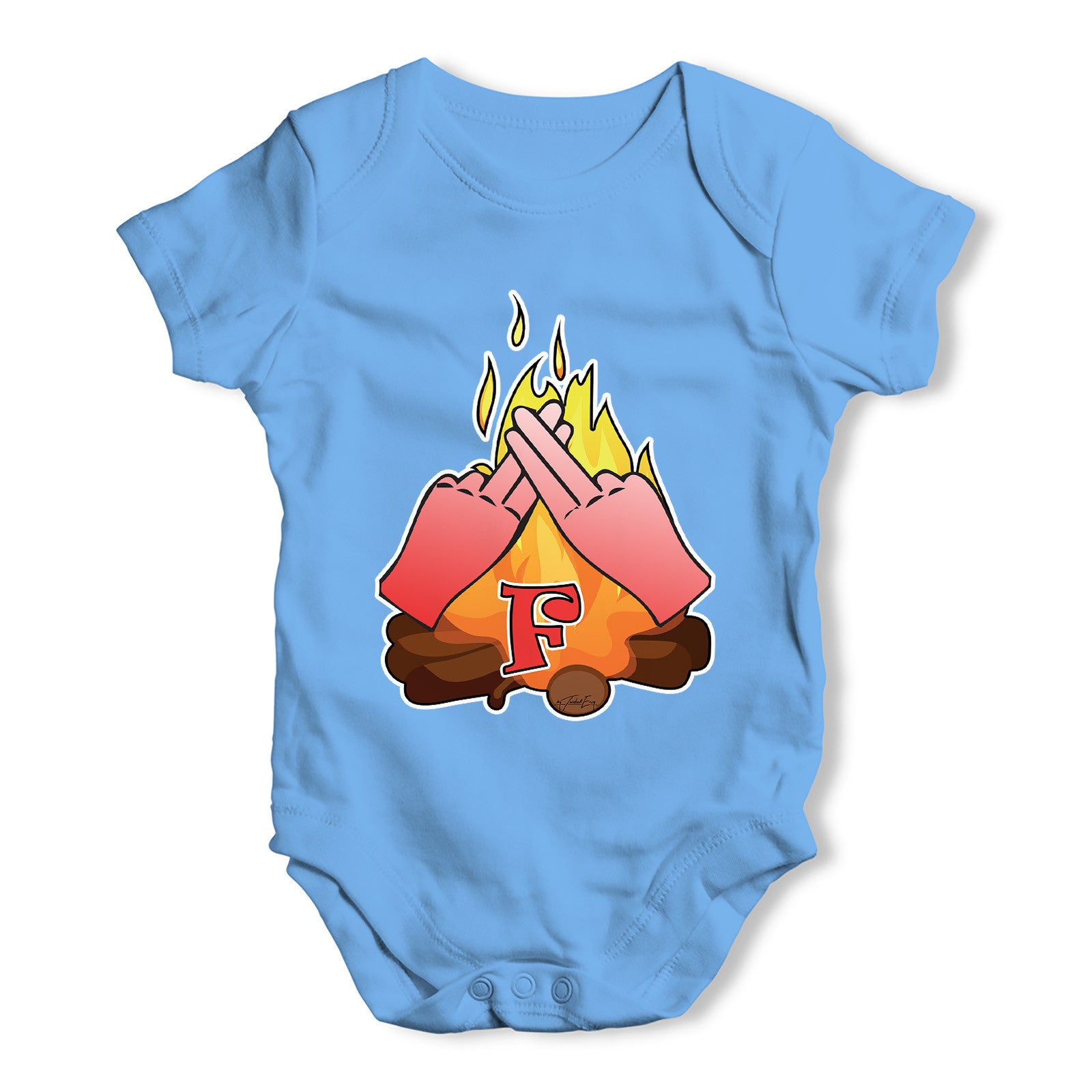 Sign Language Letter F Baby Grow Bodysuit