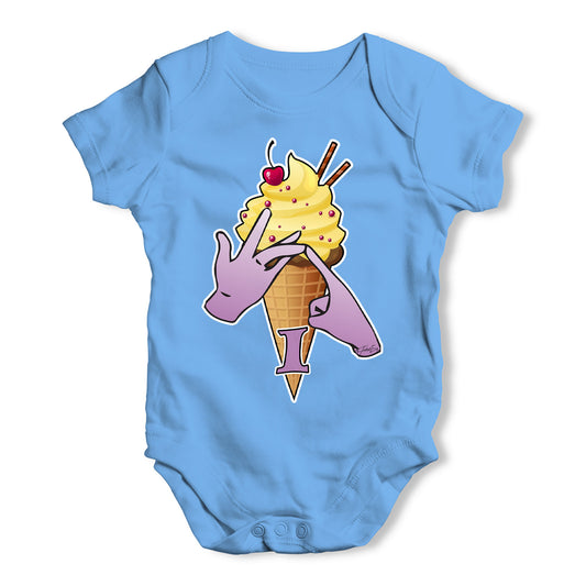 Sign Language Letter I Baby Grow Bodysuit