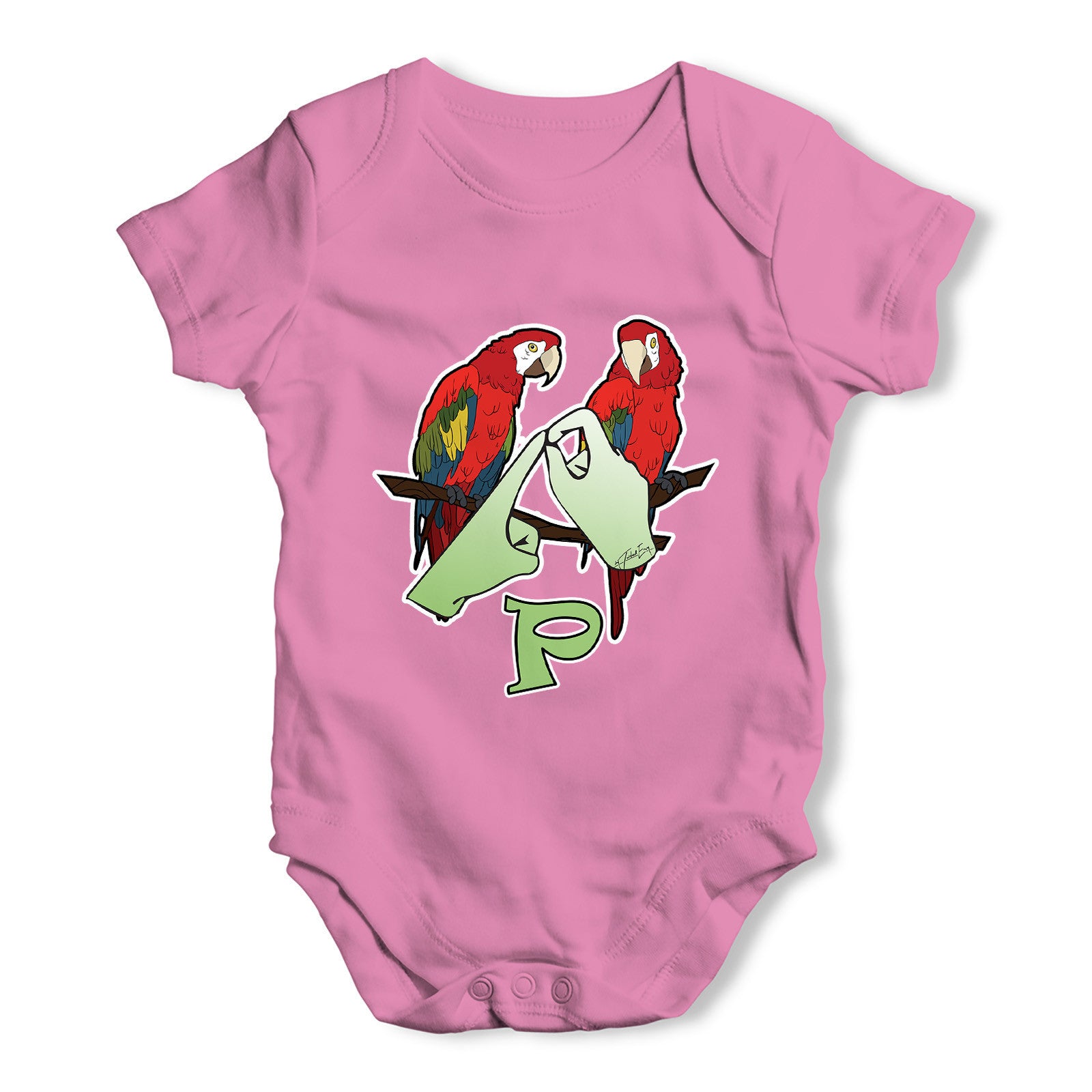 Sign Language Letter P Baby Grow Bodysuit