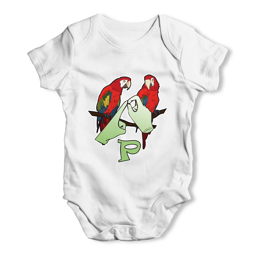 Sign Language Letter P Baby Grow Bodysuit