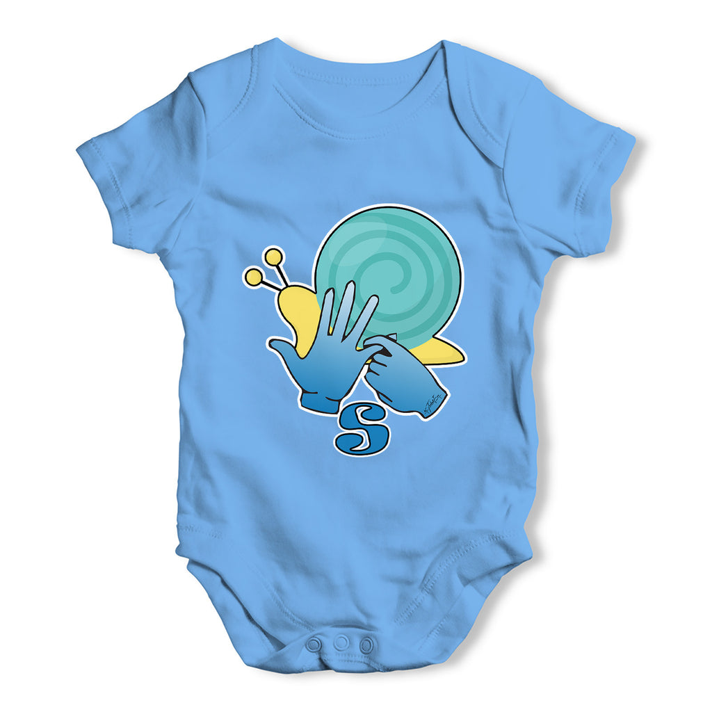 Sign Language Letter S Baby Grow Bodysuit