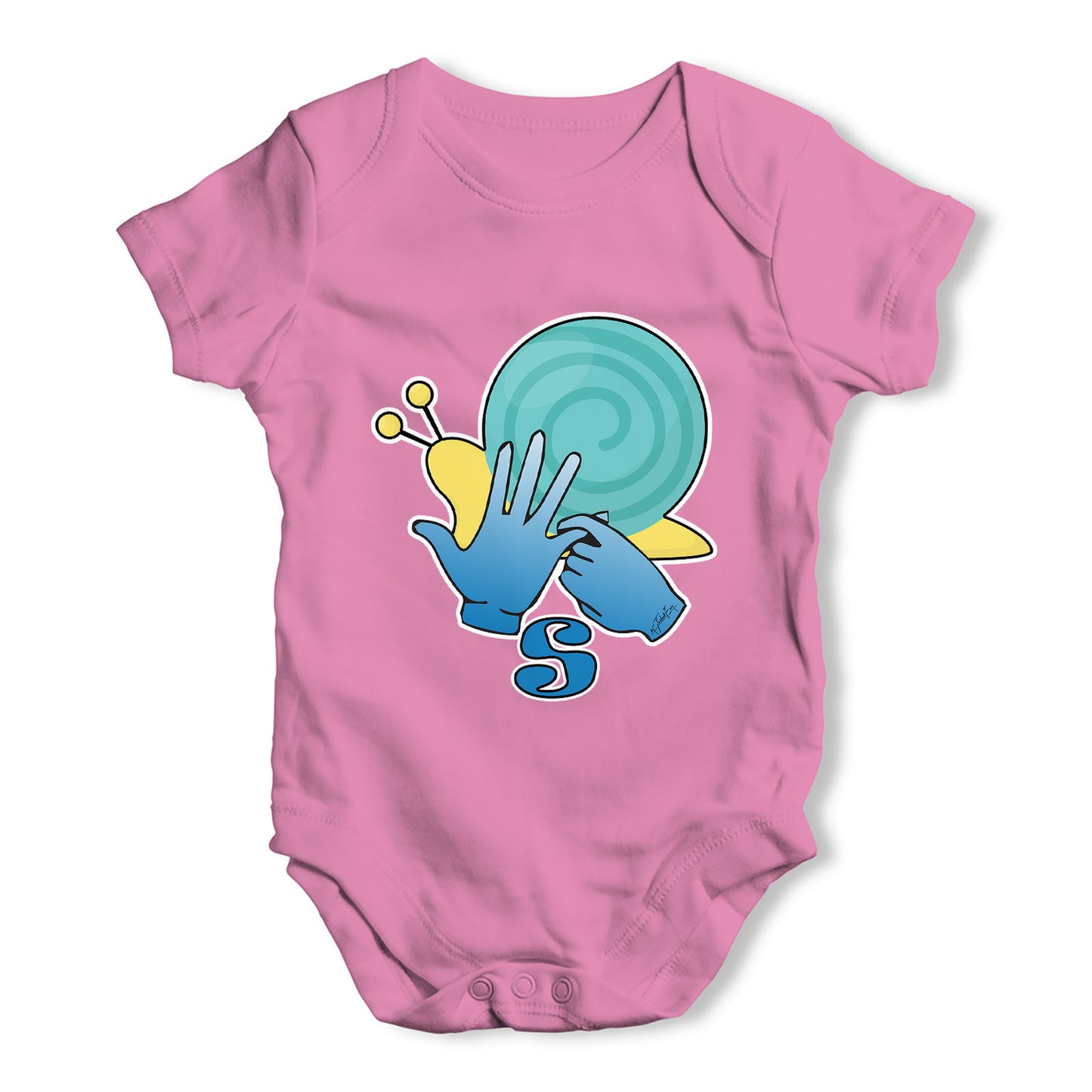 Sign Language Letter S Baby Grow Bodysuit