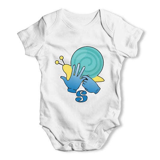 Sign Language Letter S Baby Grow Bodysuit