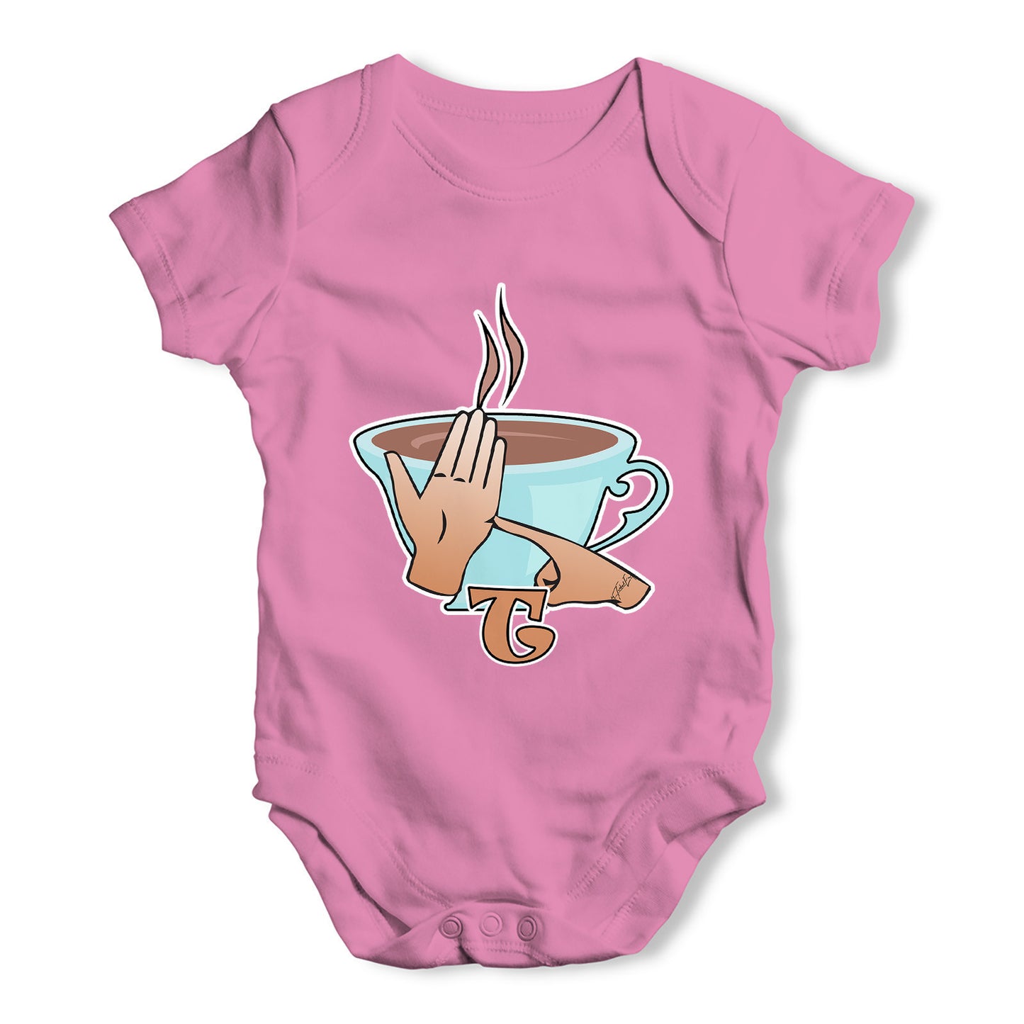 Sign Language Letter T Baby Grow Bodysuit