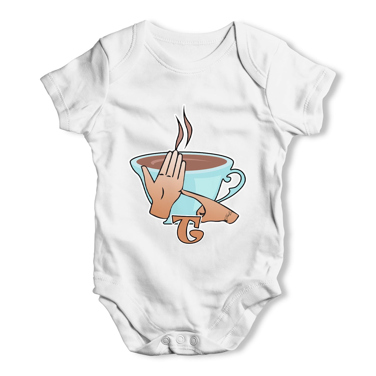 Sign Language Letter T Baby Grow Bodysuit