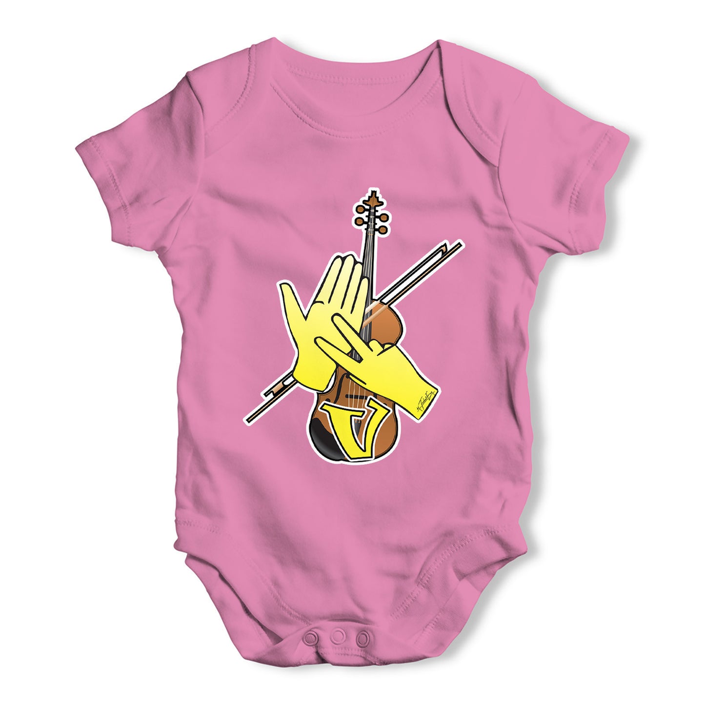 Sign Language Letter V Baby Grow Bodysuit