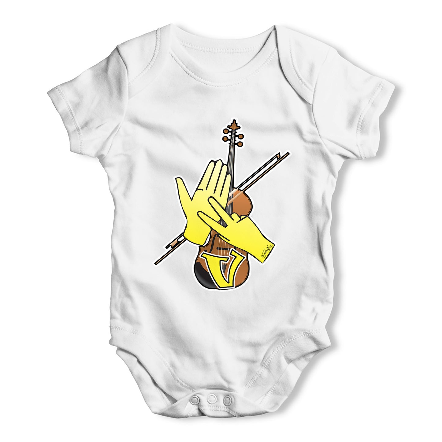 Sign Language Letter V Baby Grow Bodysuit