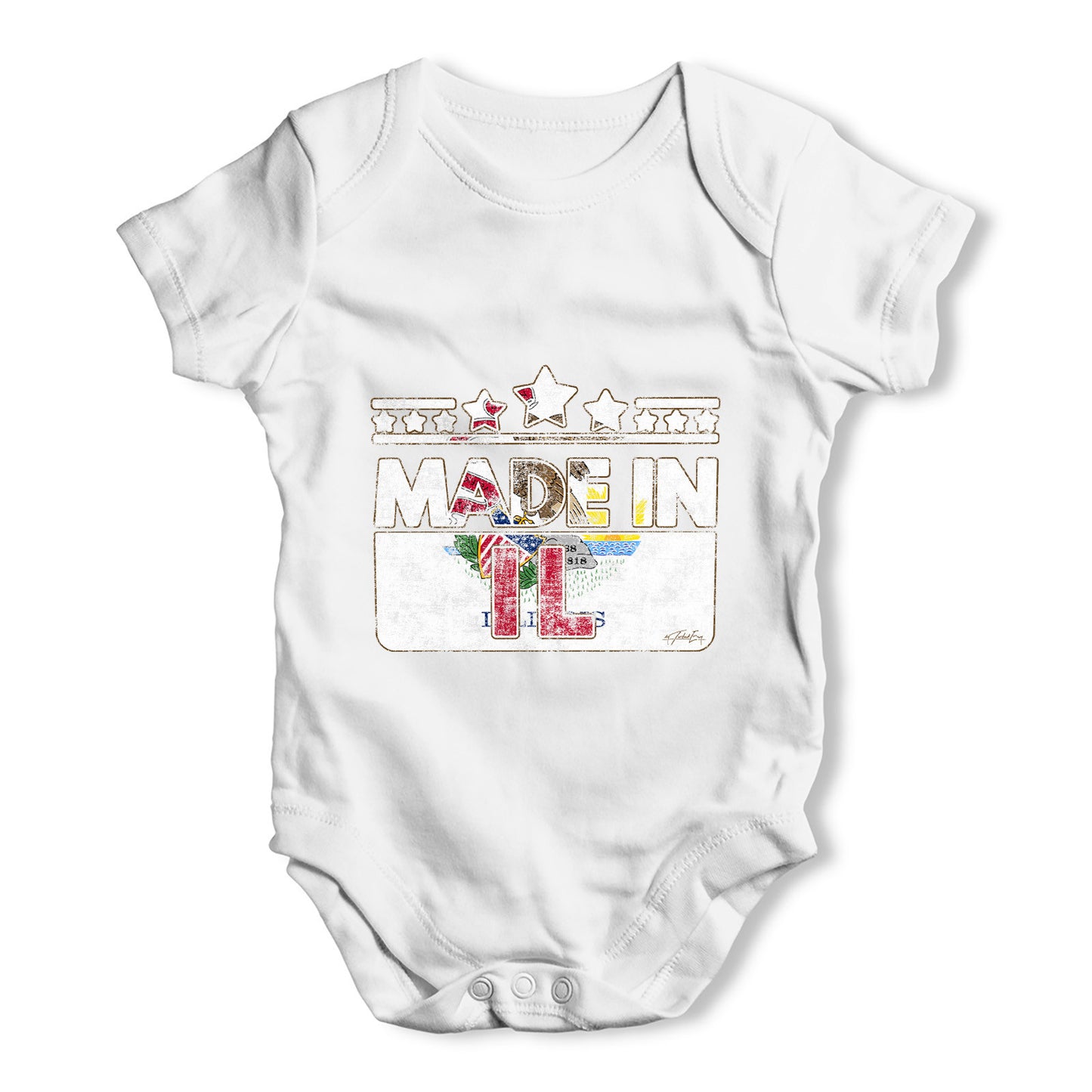 Made In IL Illinois Baby Grow Bodysuit