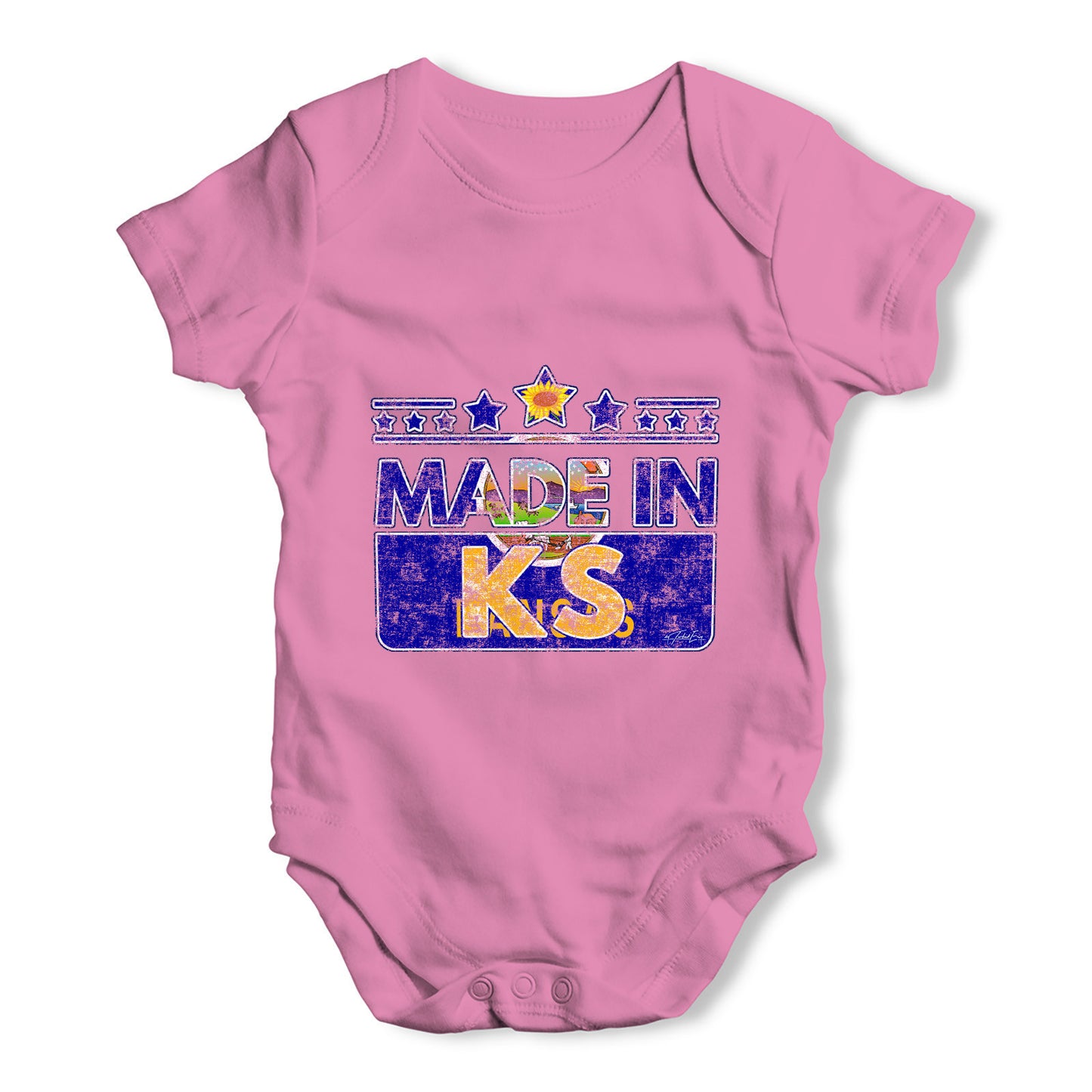 Made In KS Kansas Baby Grow Bodysuit