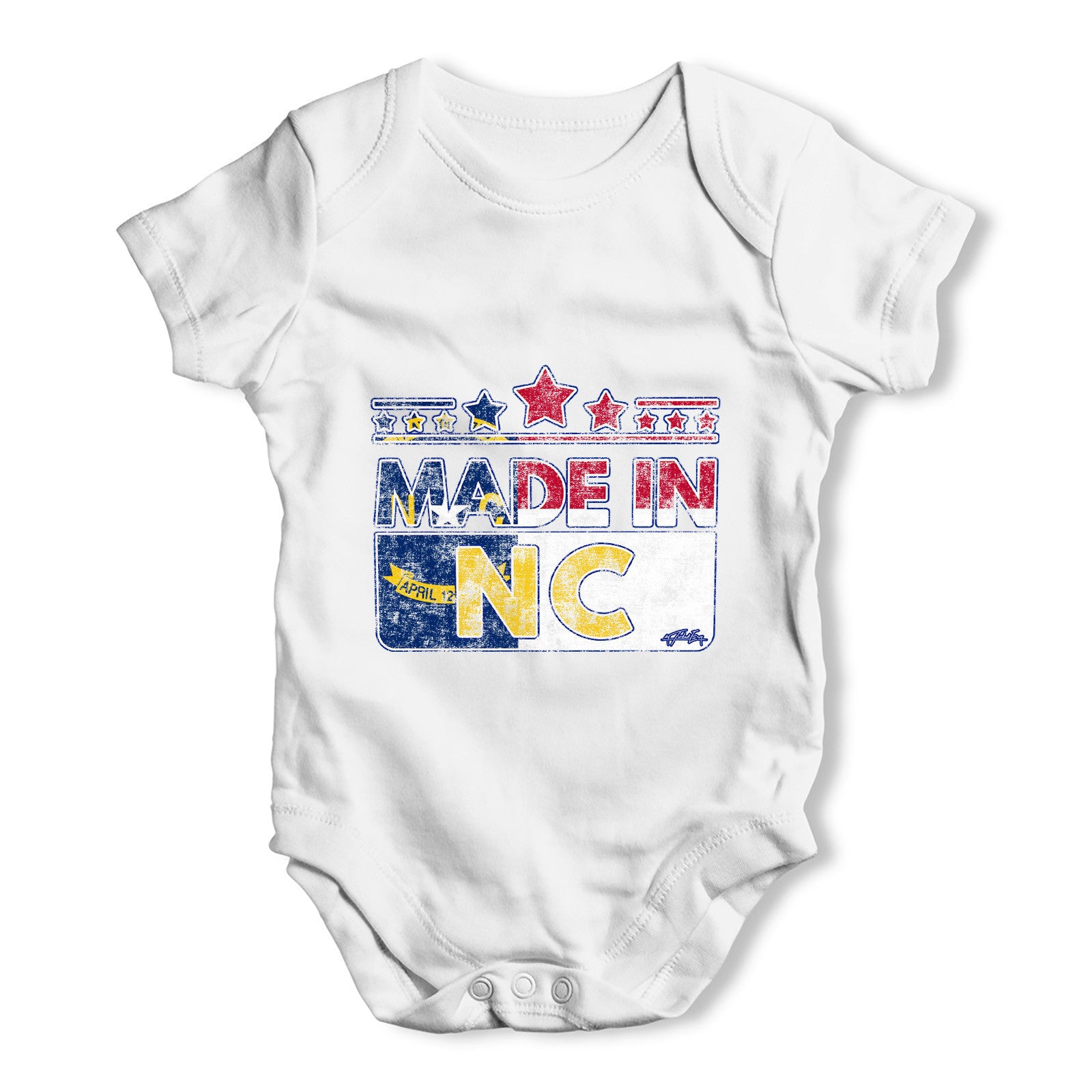 Made In NC North Carolina Baby Grow Bodysuit