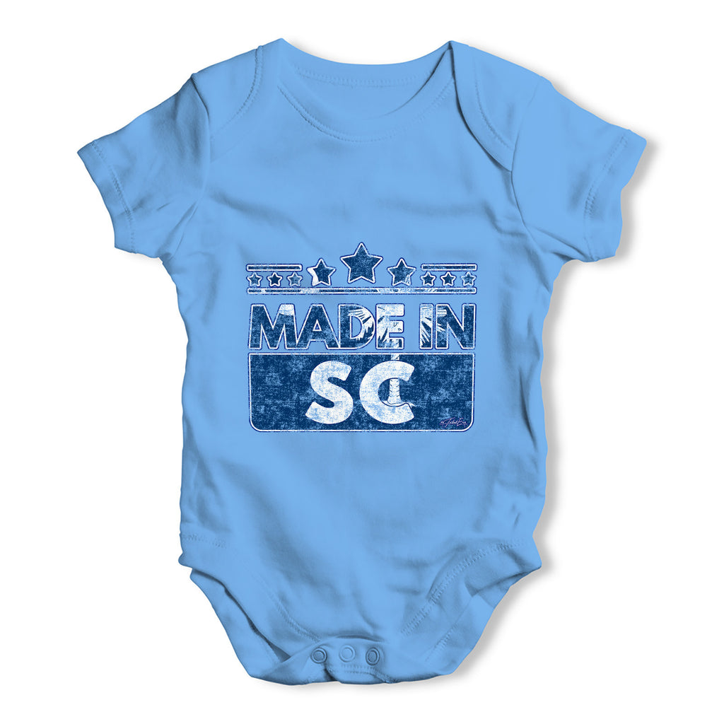 Made In SC South Carolina Baby Grow Bodysuit