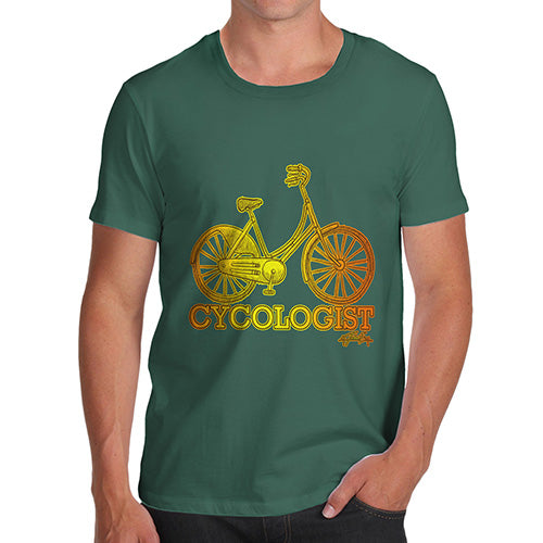 Mens Funny Sarcasm T Shirt Cycologist Men's T-Shirt Small Bottle Green