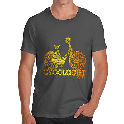 Novelty Tshirts Men Funny Cycologist Men's T-Shirt Large Dark Grey