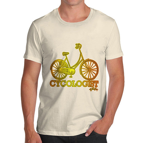 Funny Mens T Shirts Cycologist Men's T-Shirt Small Natural