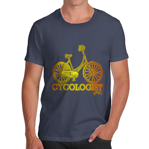 Funny T Shirts For Dad Cycologist Men's T-Shirt Medium Navy