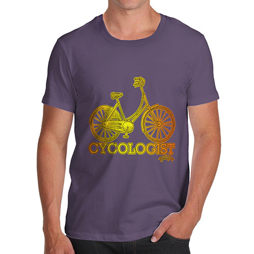 Funny Mens T Shirts Cycologist Men's T-Shirt Small Plum