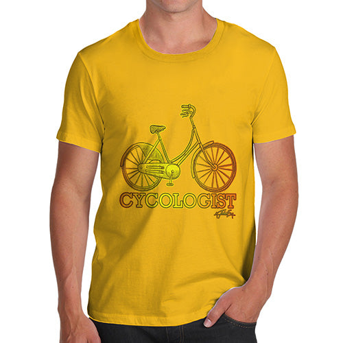 Funny T-Shirts For Men Sarcasm Cycologist Men's T-Shirt Large Yellow