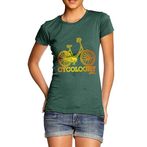 Novelty Gifts For Women Cycologist Women's T-Shirt X-Large Bottle Green