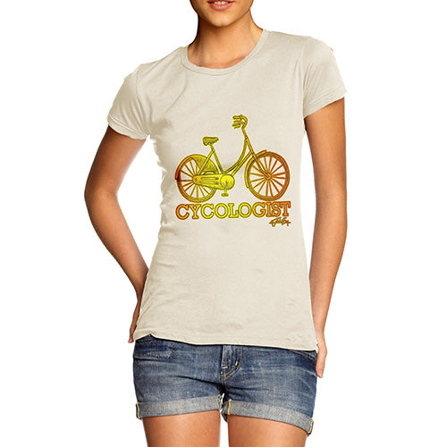 Funny Tee Shirts For Women Cycologist Women's T-Shirt Large Natural