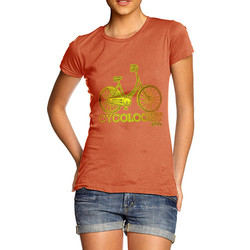 Womens Funny Sarcasm T Shirt Cycologist Women's T-Shirt X-Large Orange
