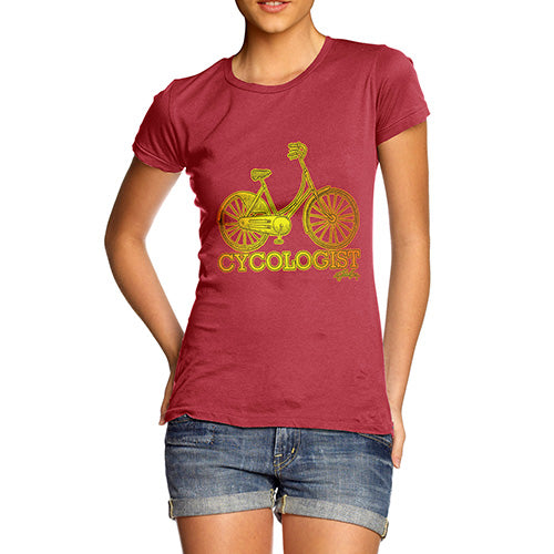 Funny Tee Shirts For Women Cycologist Women's T-Shirt Medium Red