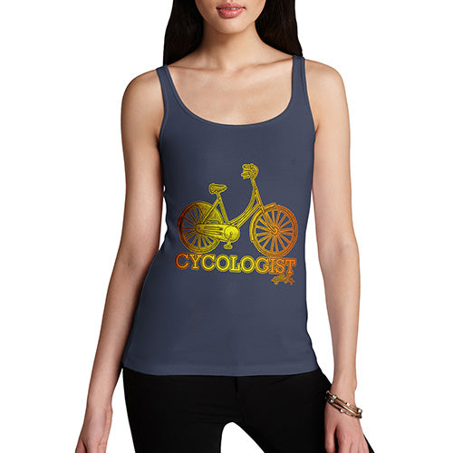 Funny Tank Tops For Women Cycologist Women's Tank Top Medium Navy