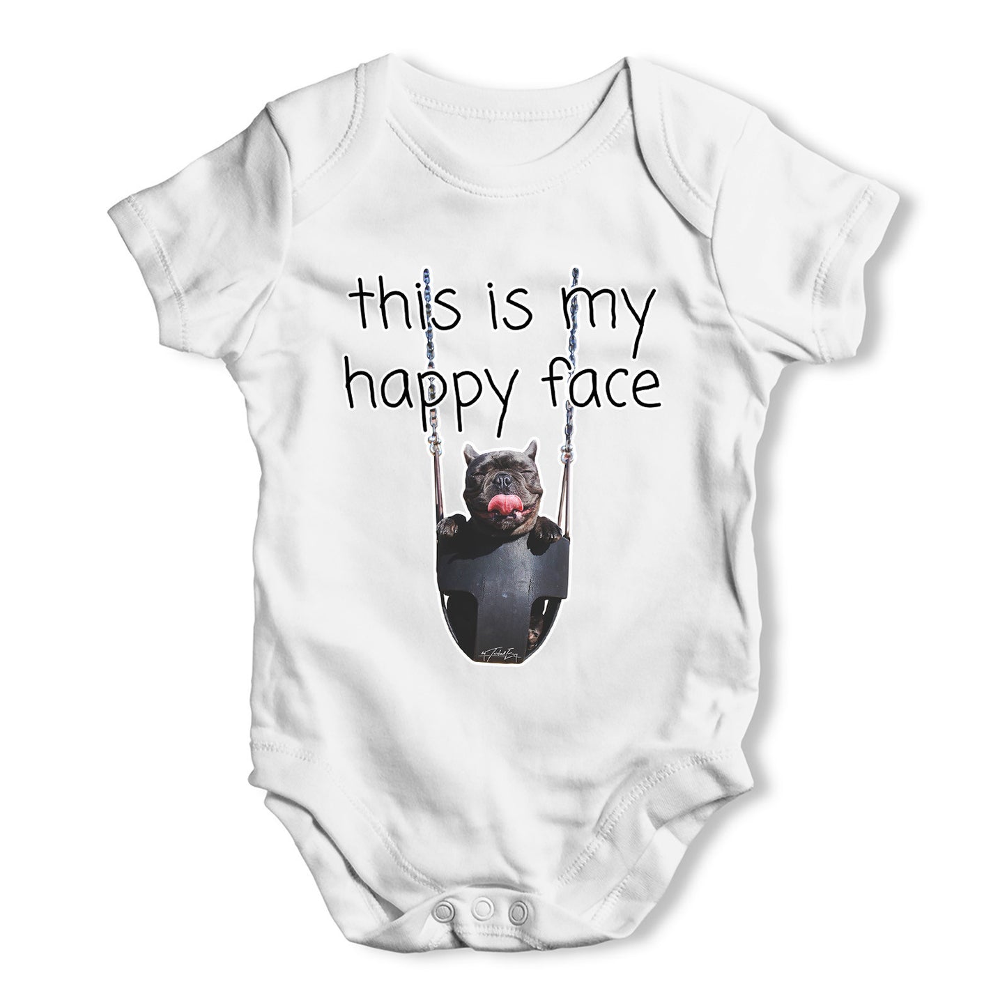 This Is My Happy Face Dog Baby Grow Bodysuit