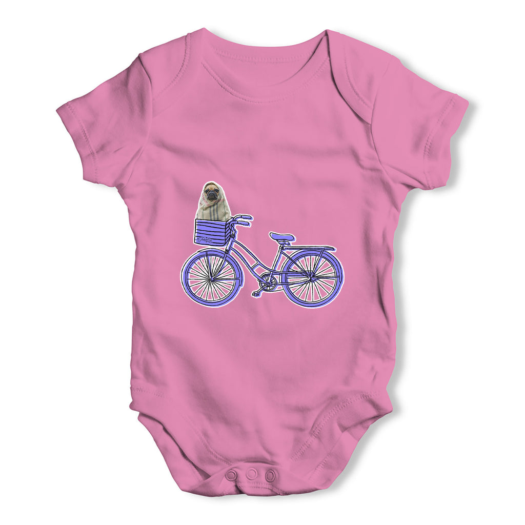 Pug On A Bike Baby Grow Bodysuit